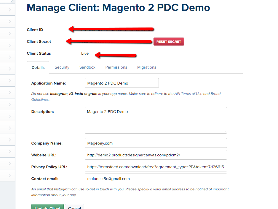 How to enable Instagram on PDC for Magento 2